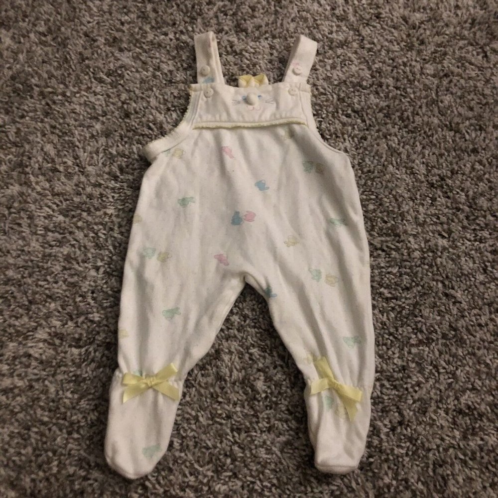 pique nique bunny one piece footies Rabbit Size 3 Months Bow